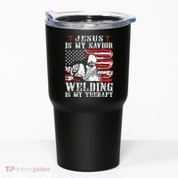 Jesus Is My Savior Welding Christian Weld American Flag Tumbler thumb 0