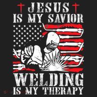 Jesus Is My Savior Welding Christian Weld American Flag Hat thumb 2