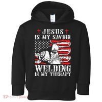 Jesus Is My Savior Welding Christian Weld American Flag Toddler Hoodie thumb 0