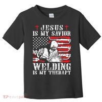 Jesus Is My Savior Welding Christian Weld American Flag Toddler T-Shirt thumb 0