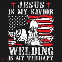Jesus Is My Savior Welding Christian Weld American Flag Women's T-Shirt thumb 6