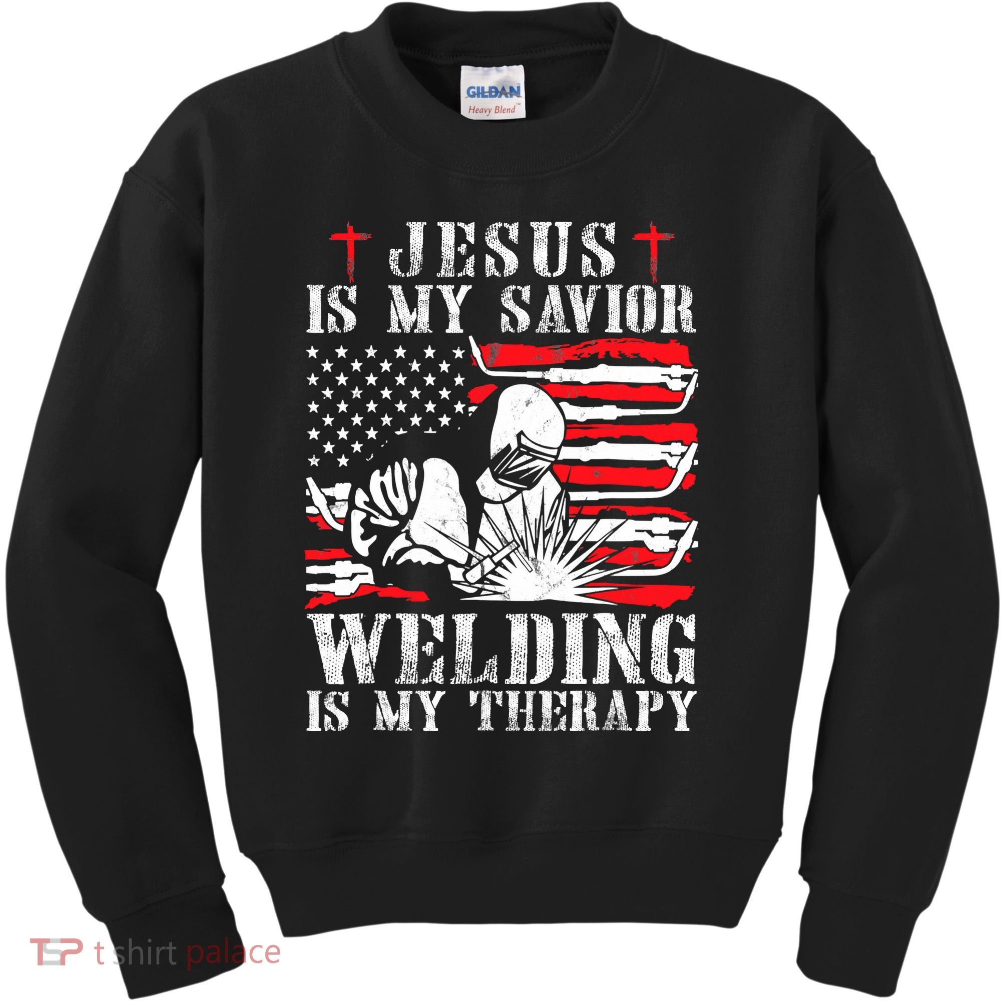 Jesus Is My Savior Welding Christian Weld American Flag Kids Sweatshirt