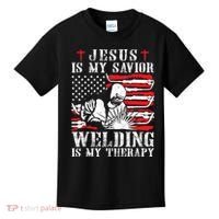 Jesus Is My Savior Welding Christian Weld American Flag Kids T-Shirt thumb 0