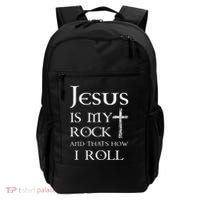 Jesus Is My Rock And That’S How I Roll Backpack thumb 0