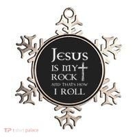 Jesus Is My Rock And That’S How I Roll Ornament thumb 0