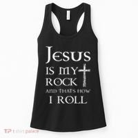 Jesus Is My Rock And That’S How I Roll Women's Tank Top thumb 0