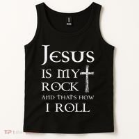 Jesus Is My Rock And That’S How I Roll Tank Top thumb 2