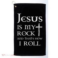 Jesus Is My Rock And That’S How I Roll Golf Towel thumb 0