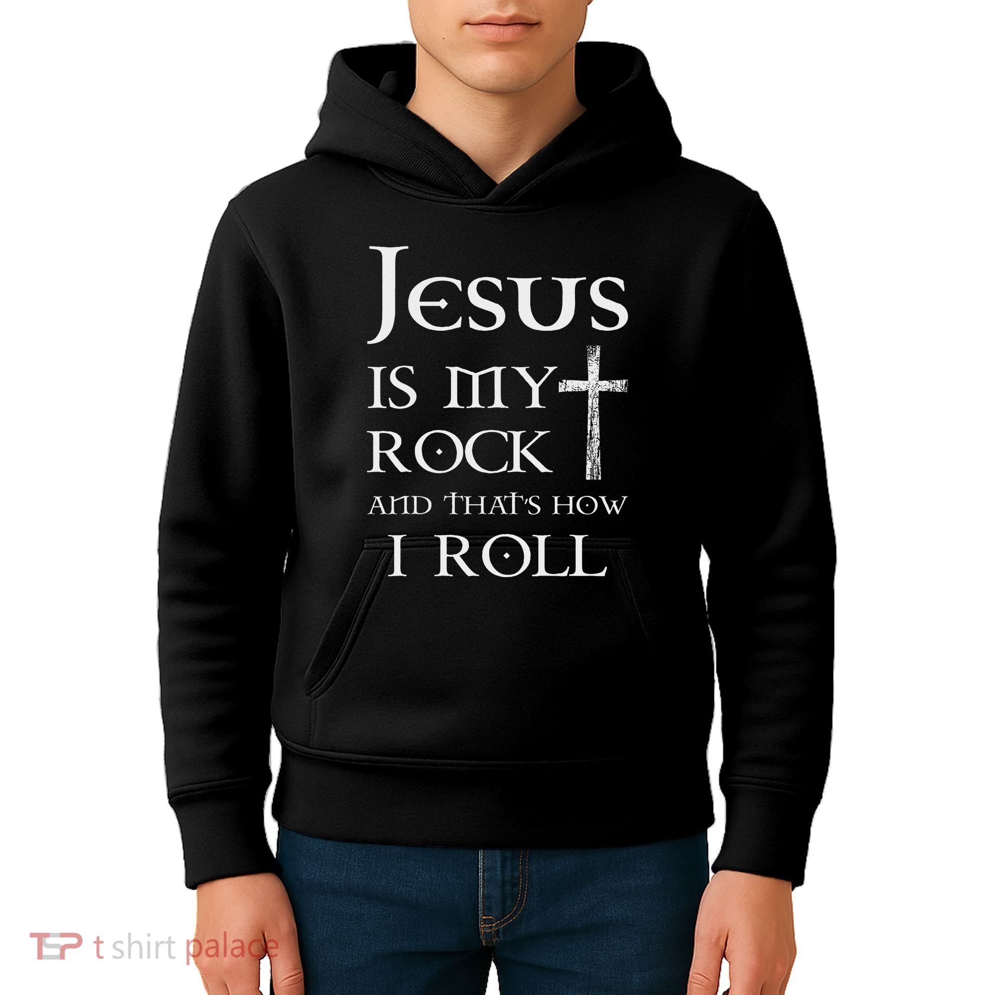 Jesus Is My Rock And That’S How I Roll Kids Hoodie
