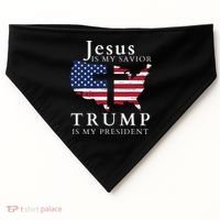 Jesus Is My Savior Trump Is My President USA-Made Doggie Bandana thumb 0