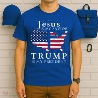 Jesus Is My Savior Trump Is My President T-Shirt thumb 6