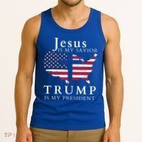 Jesus Is My Savior Trump Is My President Tank Top thumb 3