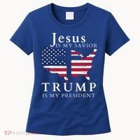 Jesus Is My Savior Trump Is My President Women's T-Shirt thumb 0