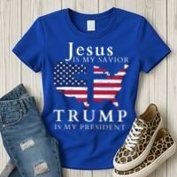 Jesus Is My Savior Trump Is My President Women's T-Shirt thumb 3