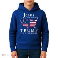 Jesus Is My Savior Trump Is My President Kids Hoodie thumb 4