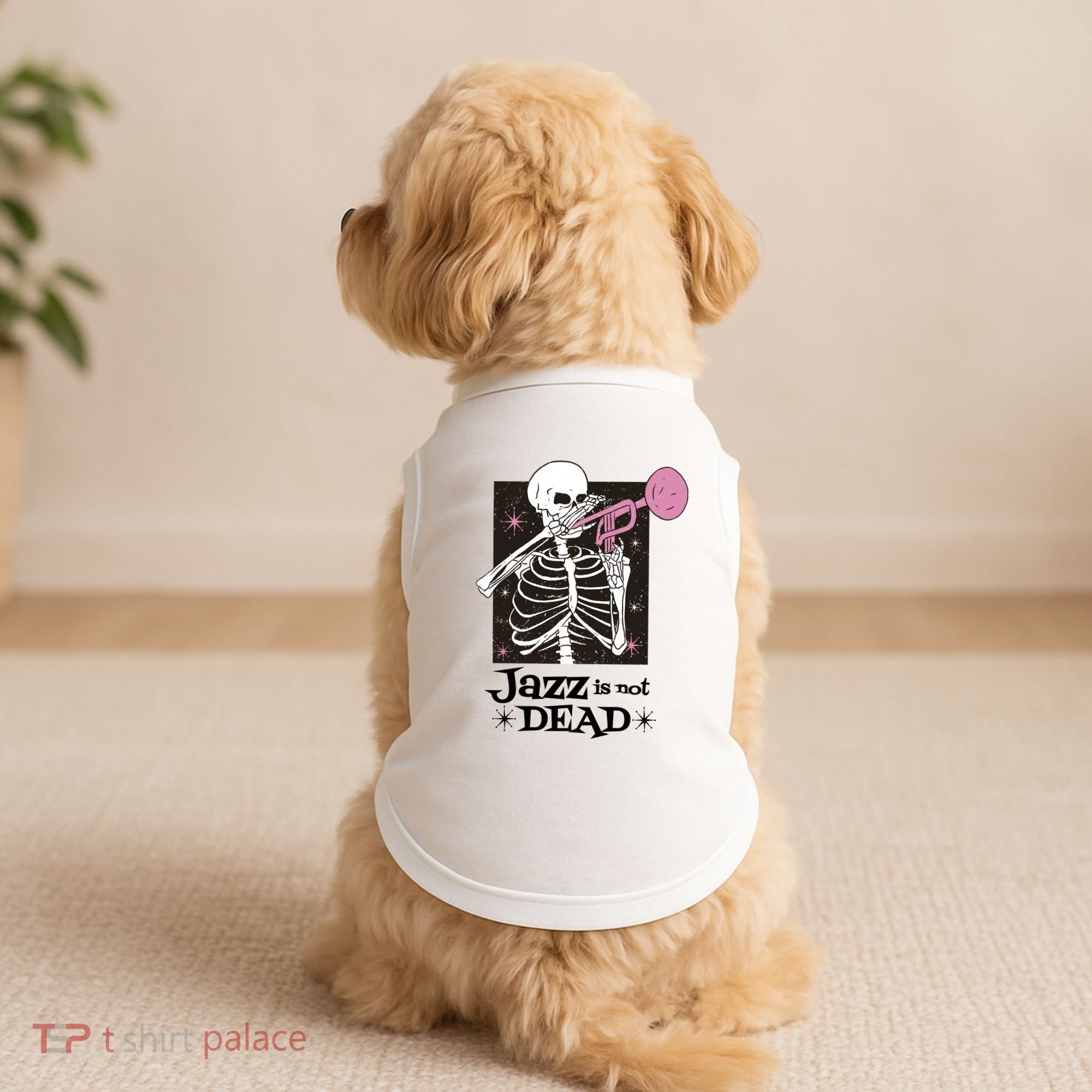 Jazz Is Not Dead Skeleton Doggie Tank