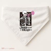 Jazz Is Not Dead Skeleton USA-Made Doggie Bandana thumb 0