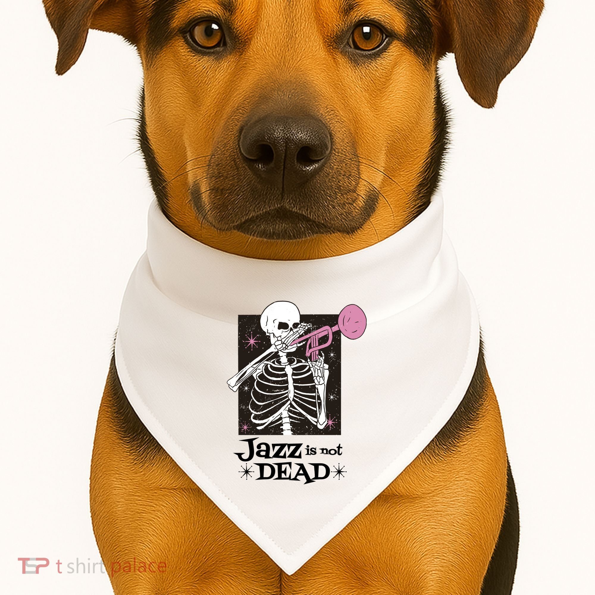 Jazz Is Not Dead Skeleton USA-Made Doggie Bandana