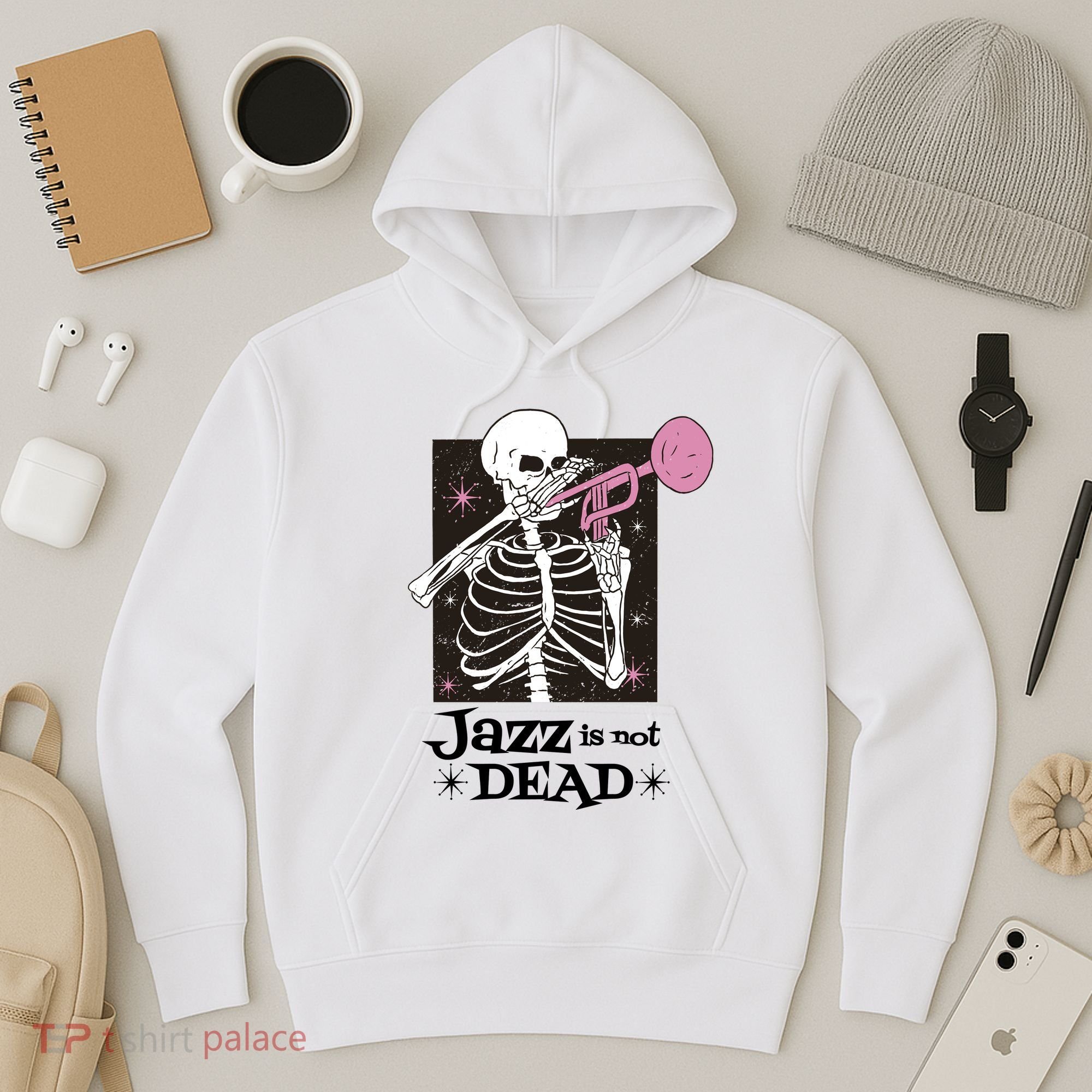 Jazz Is Not Dead Skeleton Hoodie