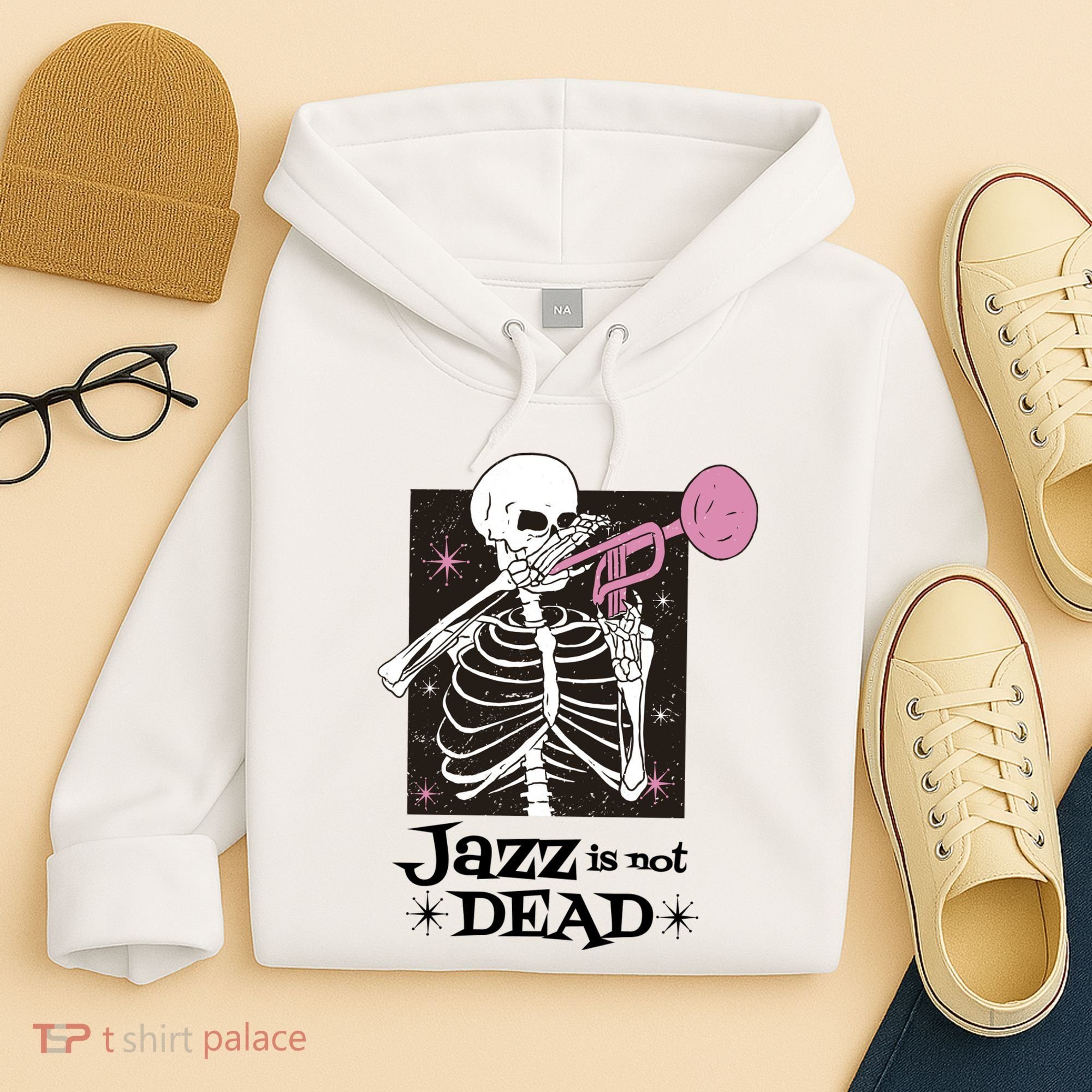 Jazz Is Not Dead Skeleton Hoodie