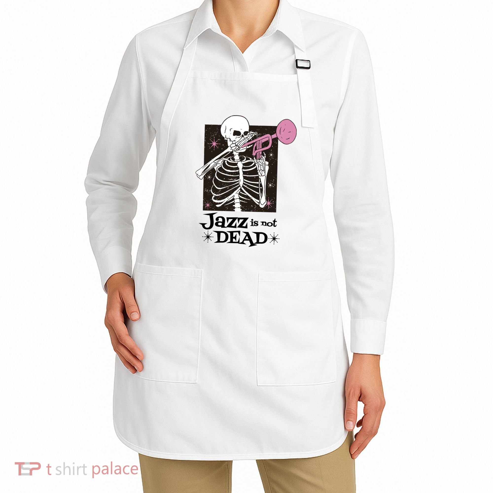 Jazz Is Not Dead Skeleton Apron