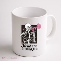 Jazz Is Not Dead Skeleton Coffee Mug thumb 1