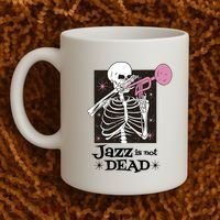 Jazz Is Not Dead Skeleton Coffee Mug thumb 2