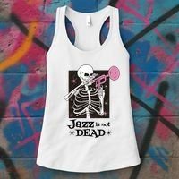 Jazz Is Not Dead Skeleton Women's Tank Top thumb 3