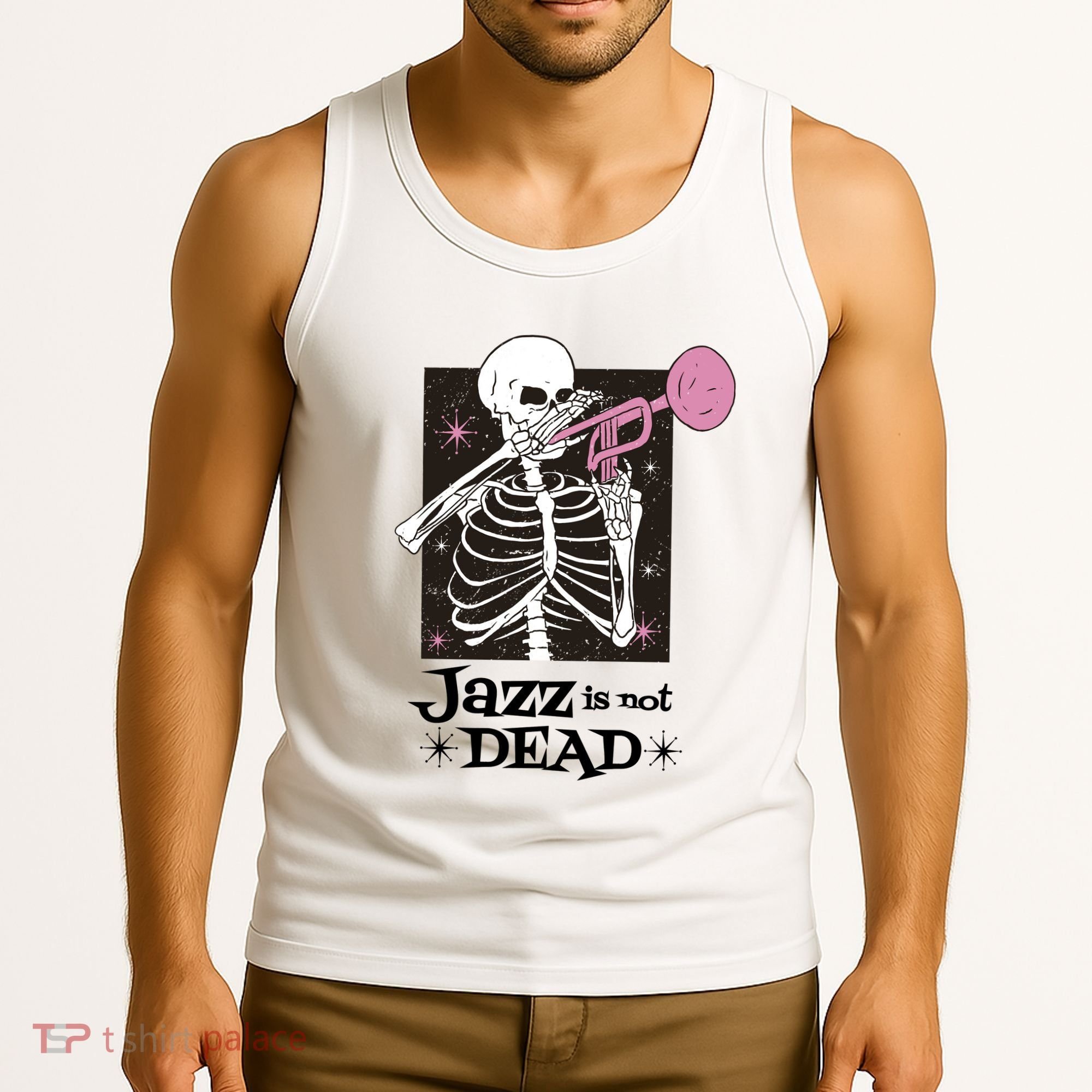 Jazz Is Not Dead Skeleton Tank Top