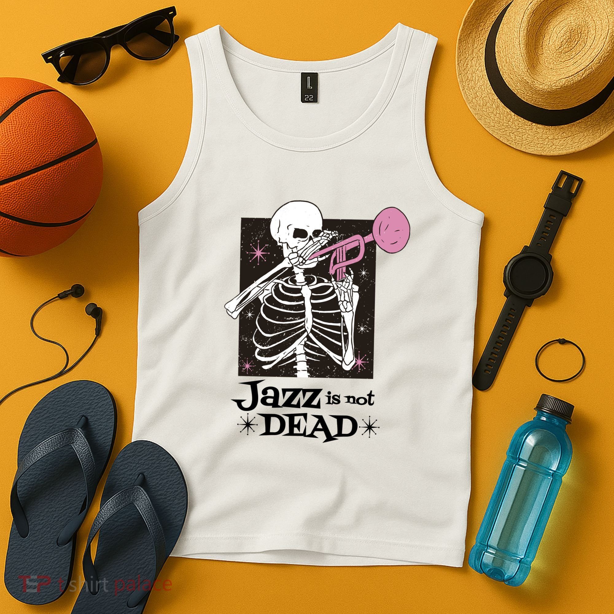 Jazz Is Not Dead Skeleton Tank Top