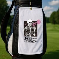Jazz Is Not Dead Skeleton Golf Towel thumb 2