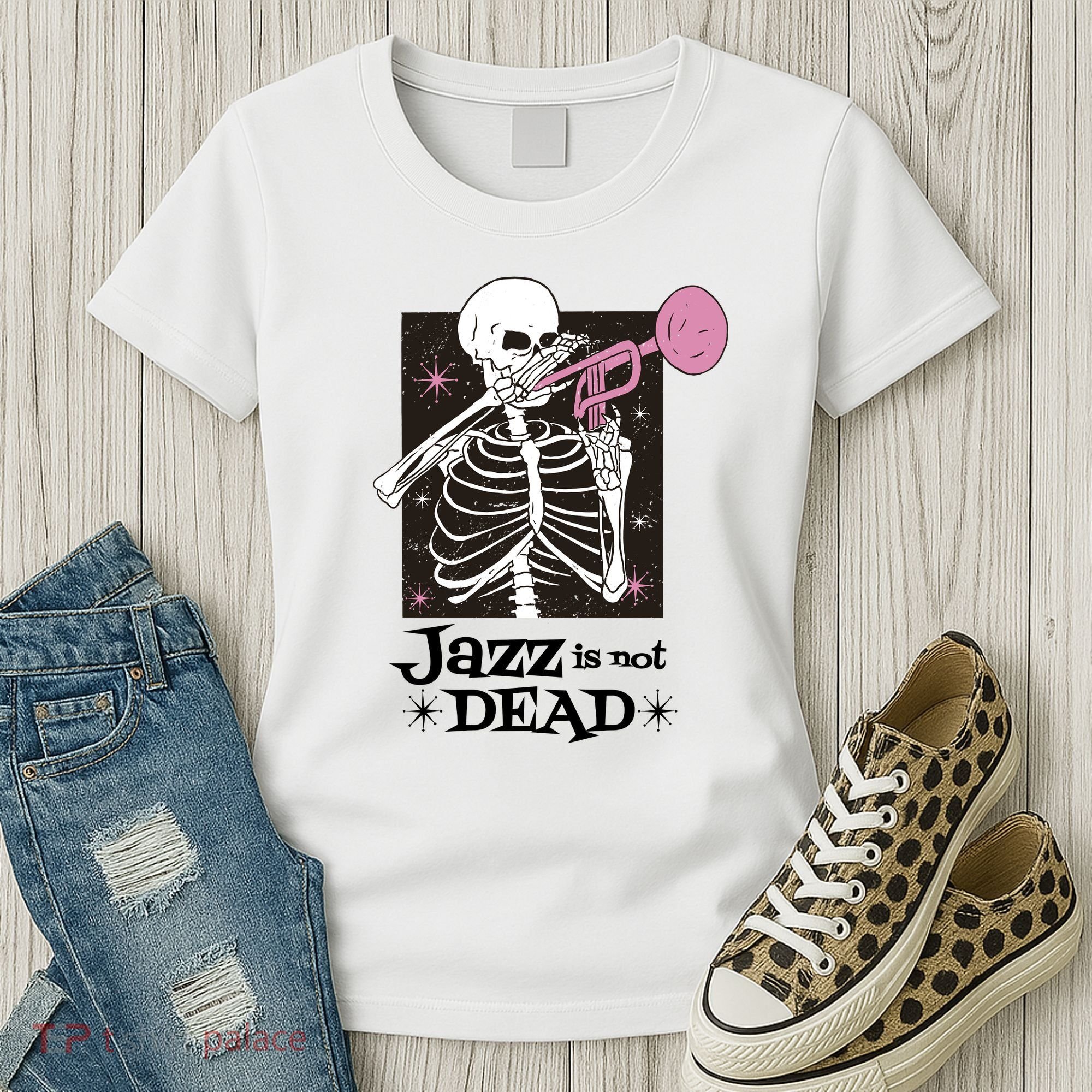 Jazz Is Not Dead Skeleton Women's T-Shirt