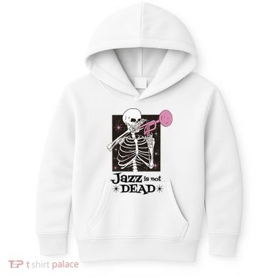 Jazz Is Not Dead Skeleton Kids Hoodie