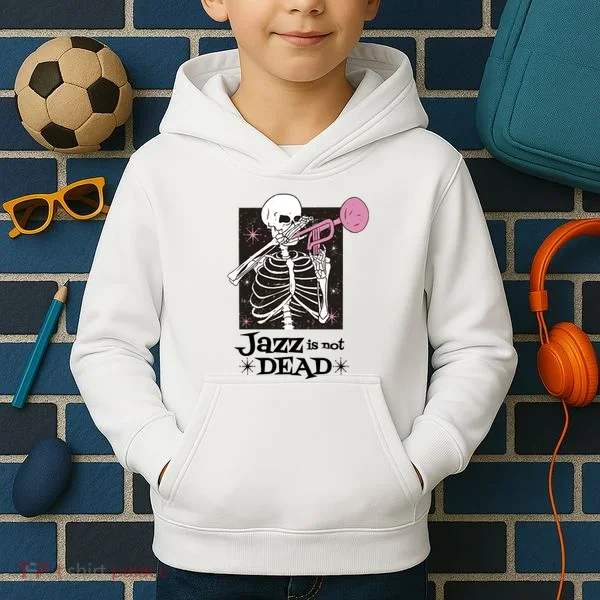Jazz Is Not Dead Skeleton Kids Hoodie