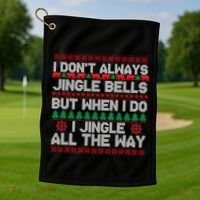Jingle Bells All The Way Golf Towel thumb 1