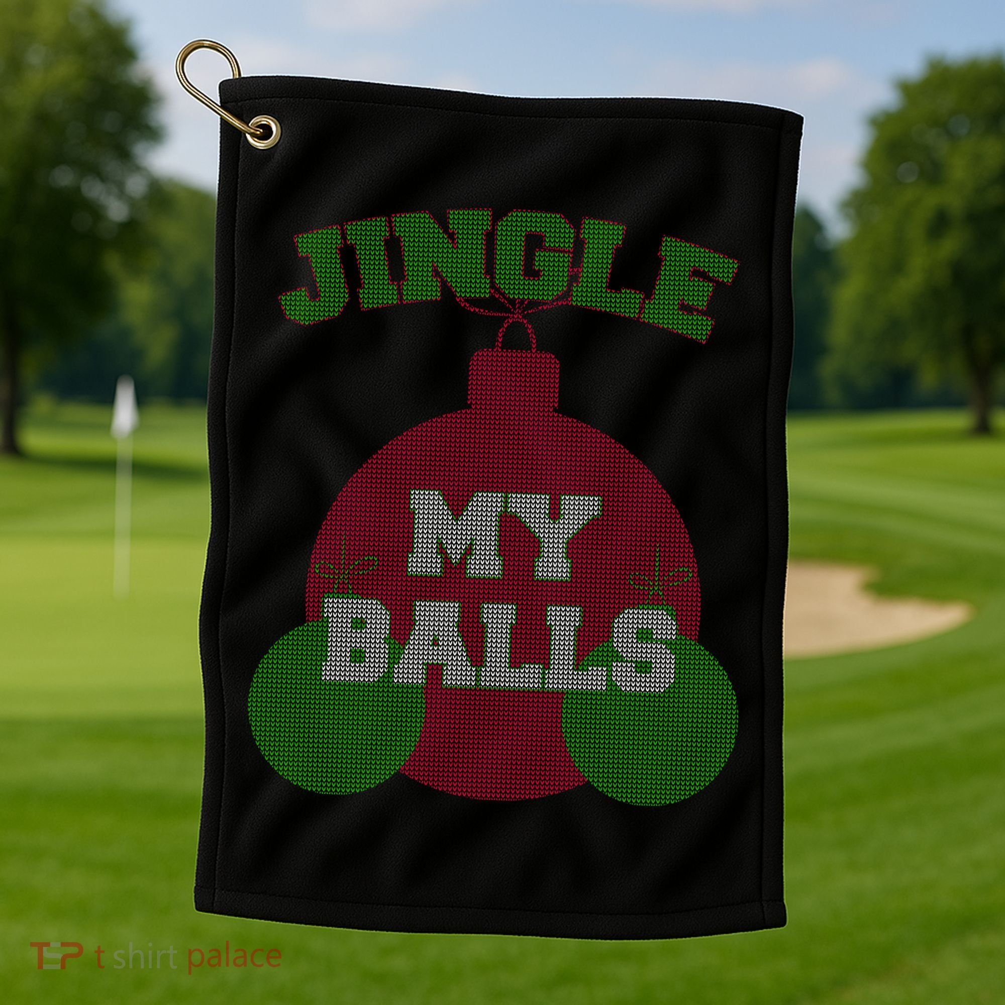 Jingle My Balls Funny X-Mas Golf Towel