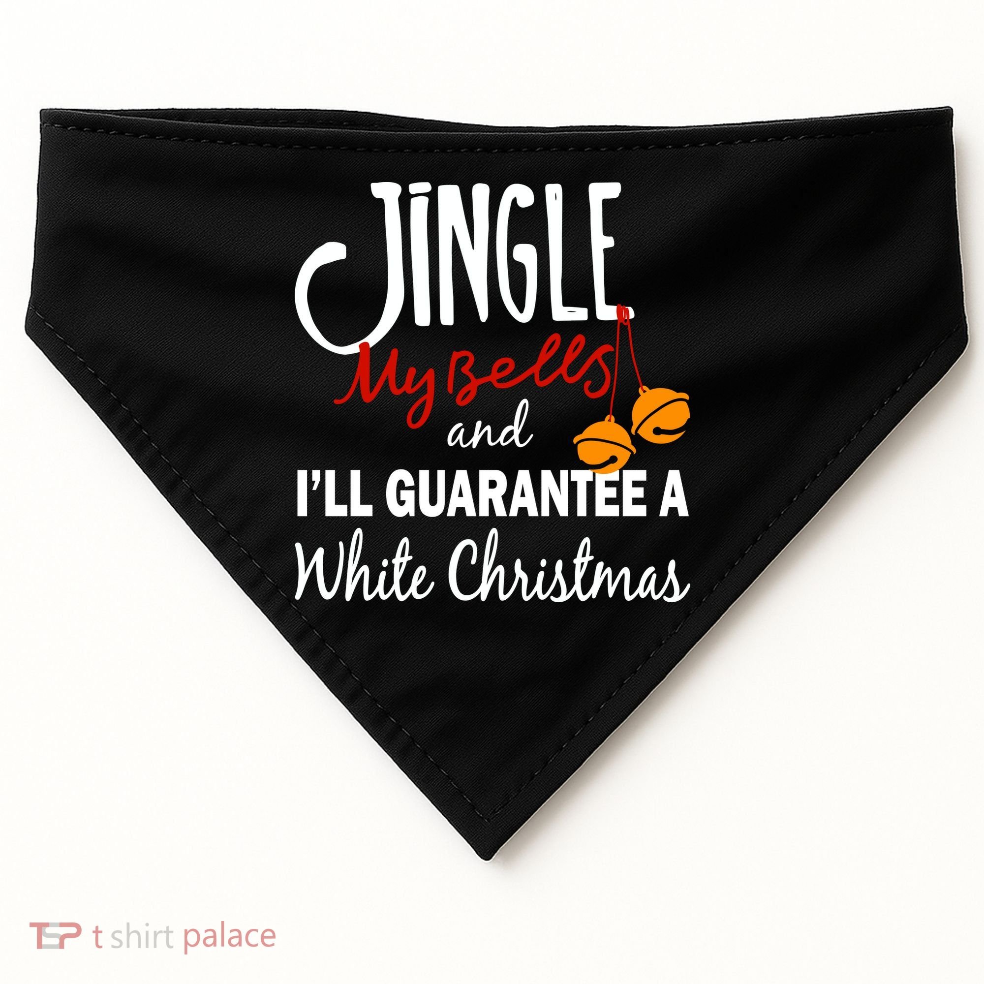 Jingle My Bells For White Christmas USA-Made Doggie Bandana