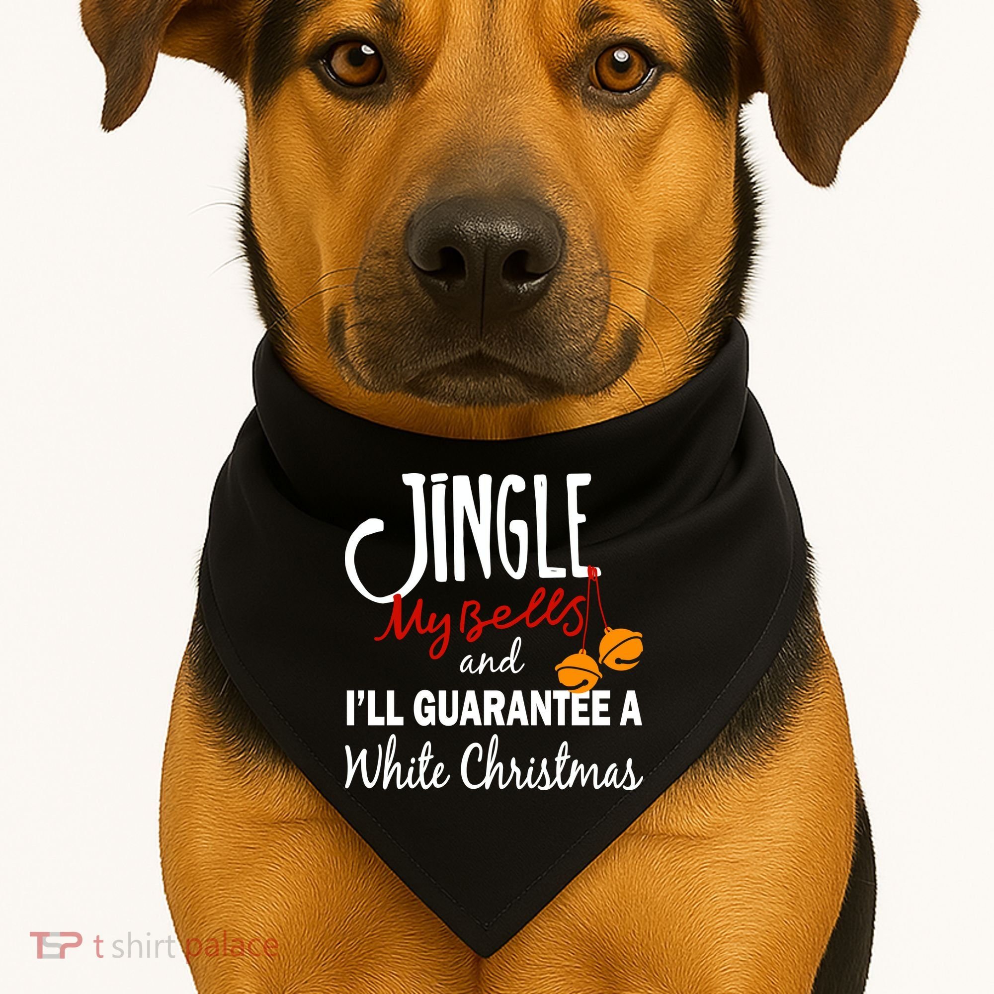 Jingle My Bells For White Christmas USA-Made Doggie Bandana