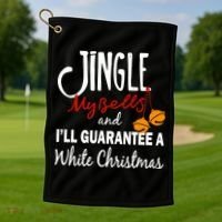 Jingle My Bells For White Christmas Golf Towel thumb 1
