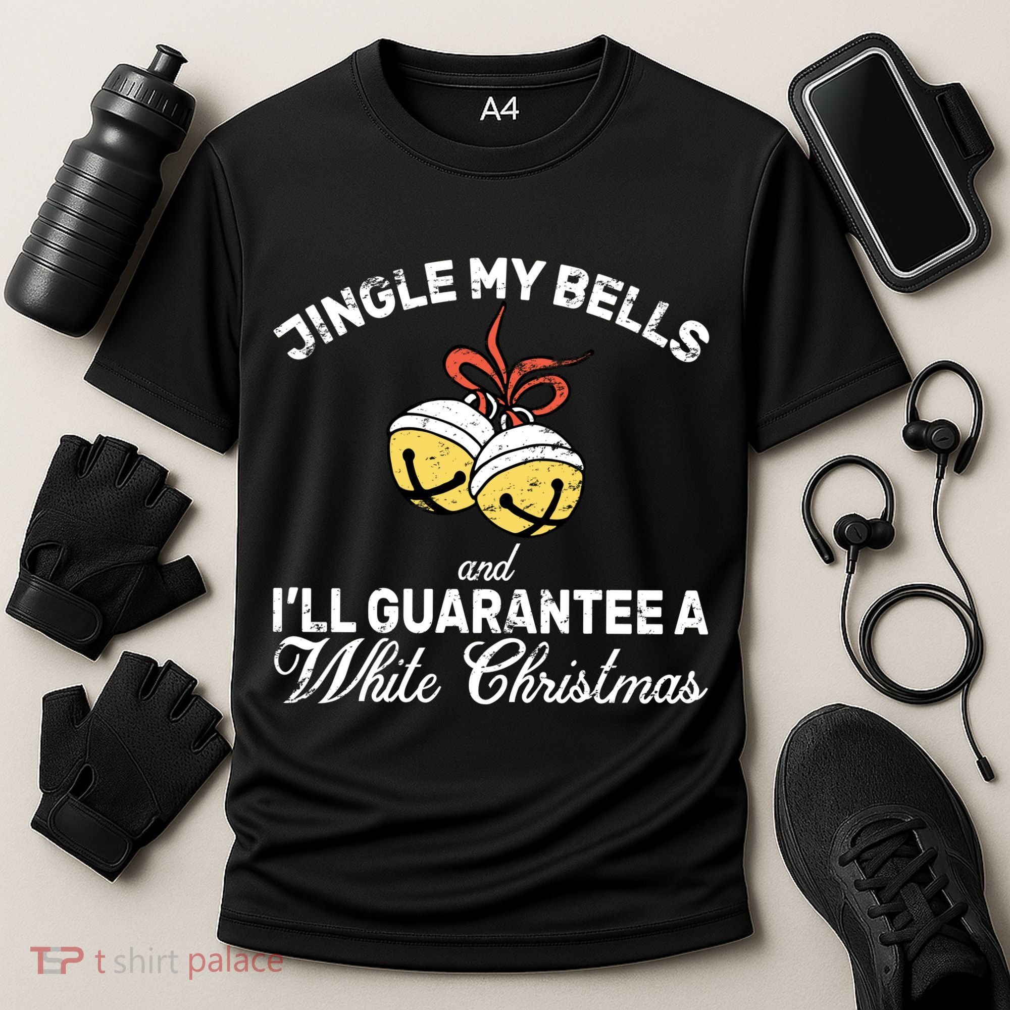 Jingle My Bells Guarantee A White Christmas  Cooling Performance Crew T-Shirt