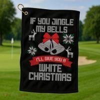 Jingle My Bells X-Mas Ugly Christmas Golf Towel thumb 1