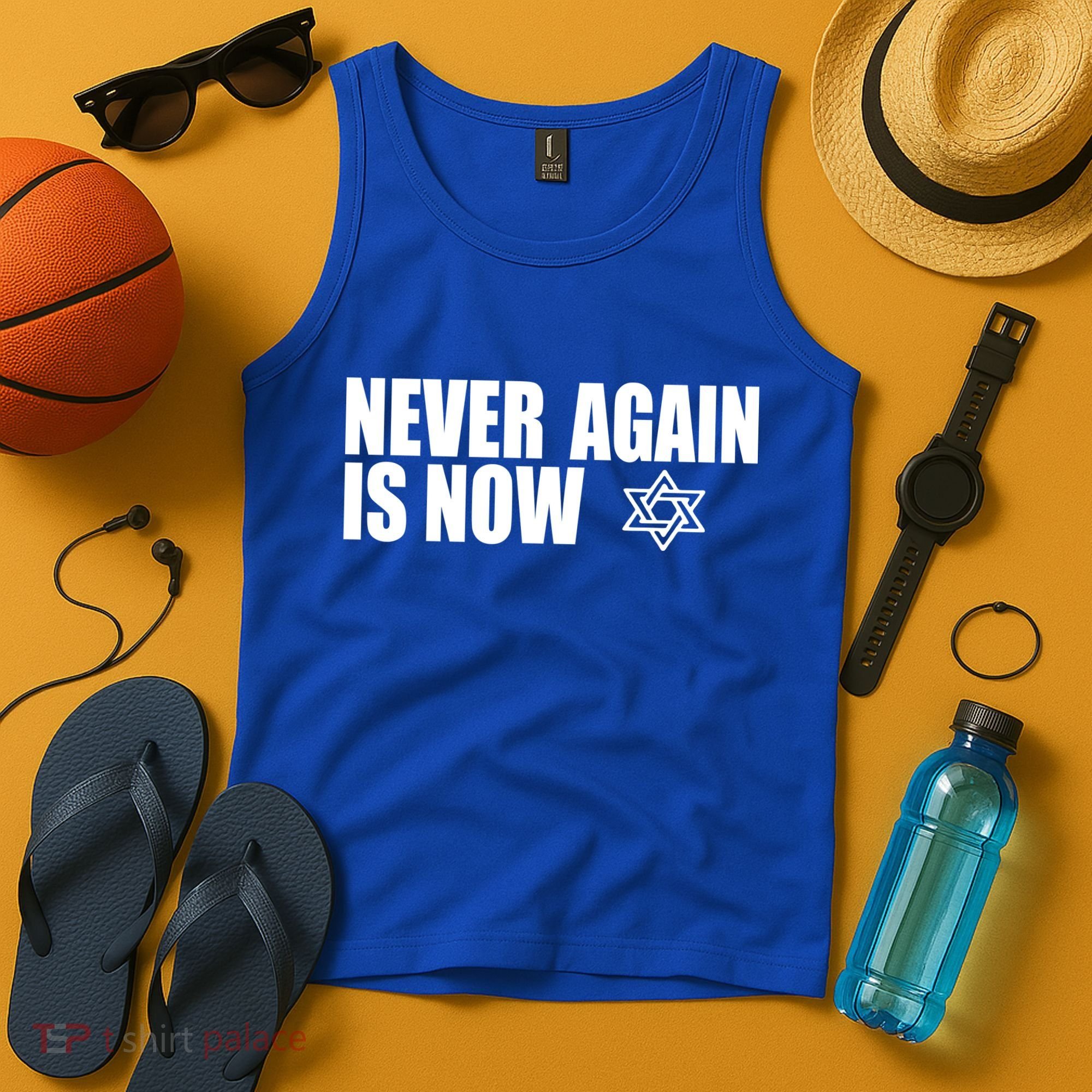 Jewish Israel Pride Am Yisrael Chai Never Again Is Now Tank Top