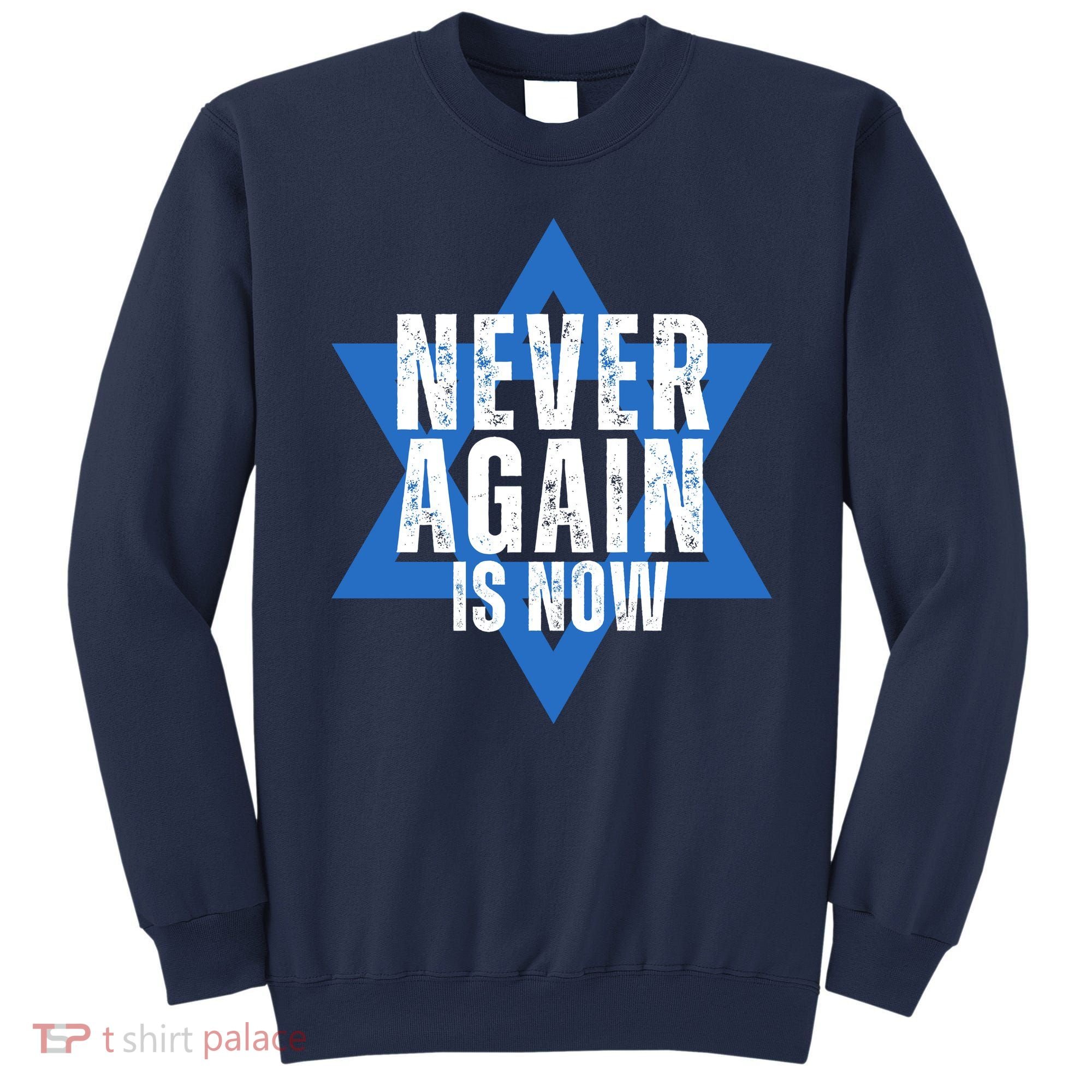 Jewish Israel Pride Am Yisrael Chai Never Again Is Now Sweatshirt