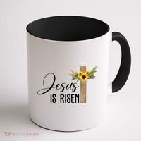 Jesus Is Risen Sunflower Cross Easter Coffee Mug thumb 1