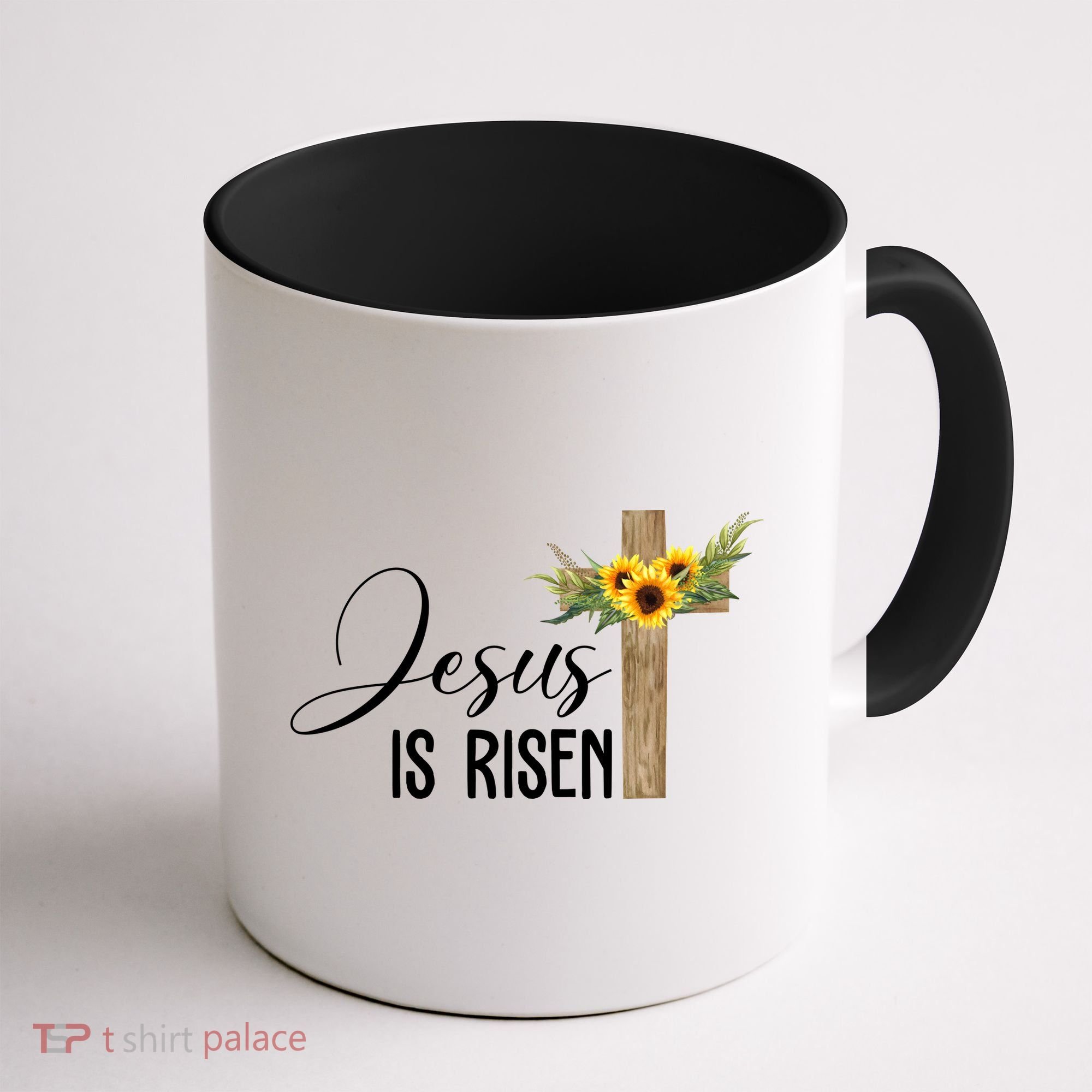 Jesus Is Risen Sunflower Cross Easter Coffee Mug