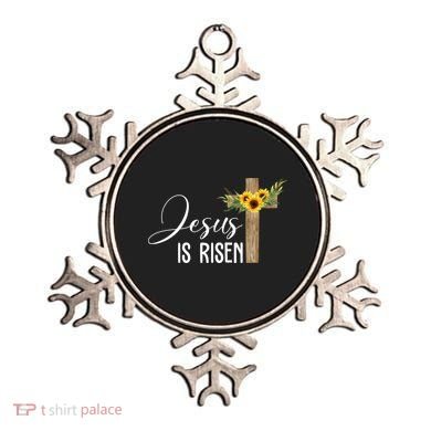 Jesus Is Risen Sunflower Cross Easter Ornament