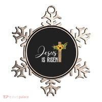 Jesus Is Risen Sunflower Cross Easter Ornament thumb 0