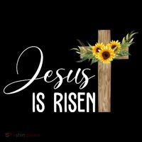 Jesus Is Risen Sunflower Cross Easter Ornament thumb 1