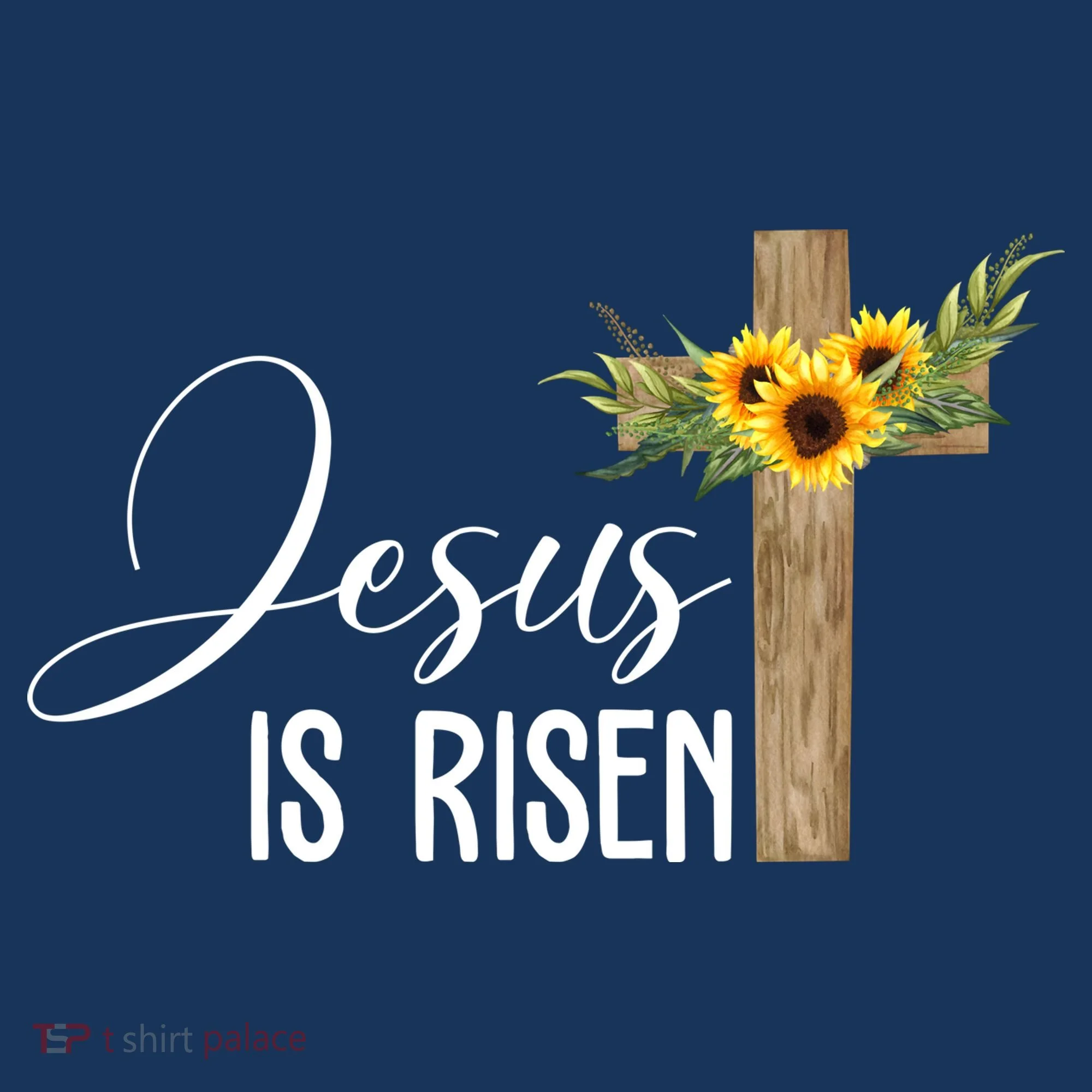 Jesus Is Risen Sunflower Cross Easter Doggie Tank