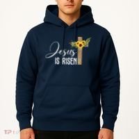 Jesus Is Risen Sunflower Cross Easter Hoodie thumb 2